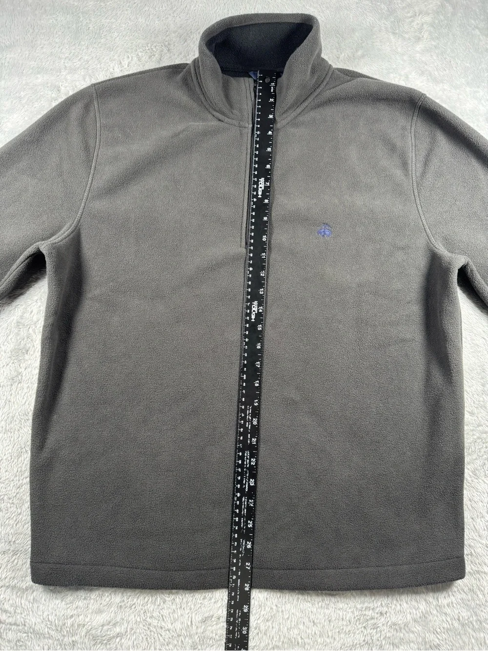 Brooks Brothers 346 Gray Fleece Quarter Zip Pullover Large